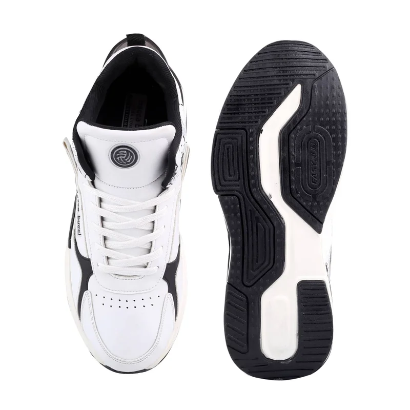 Bacca Bucci Black Veera Athletic Mid Top White Sneakers for Men | Best Price UAE